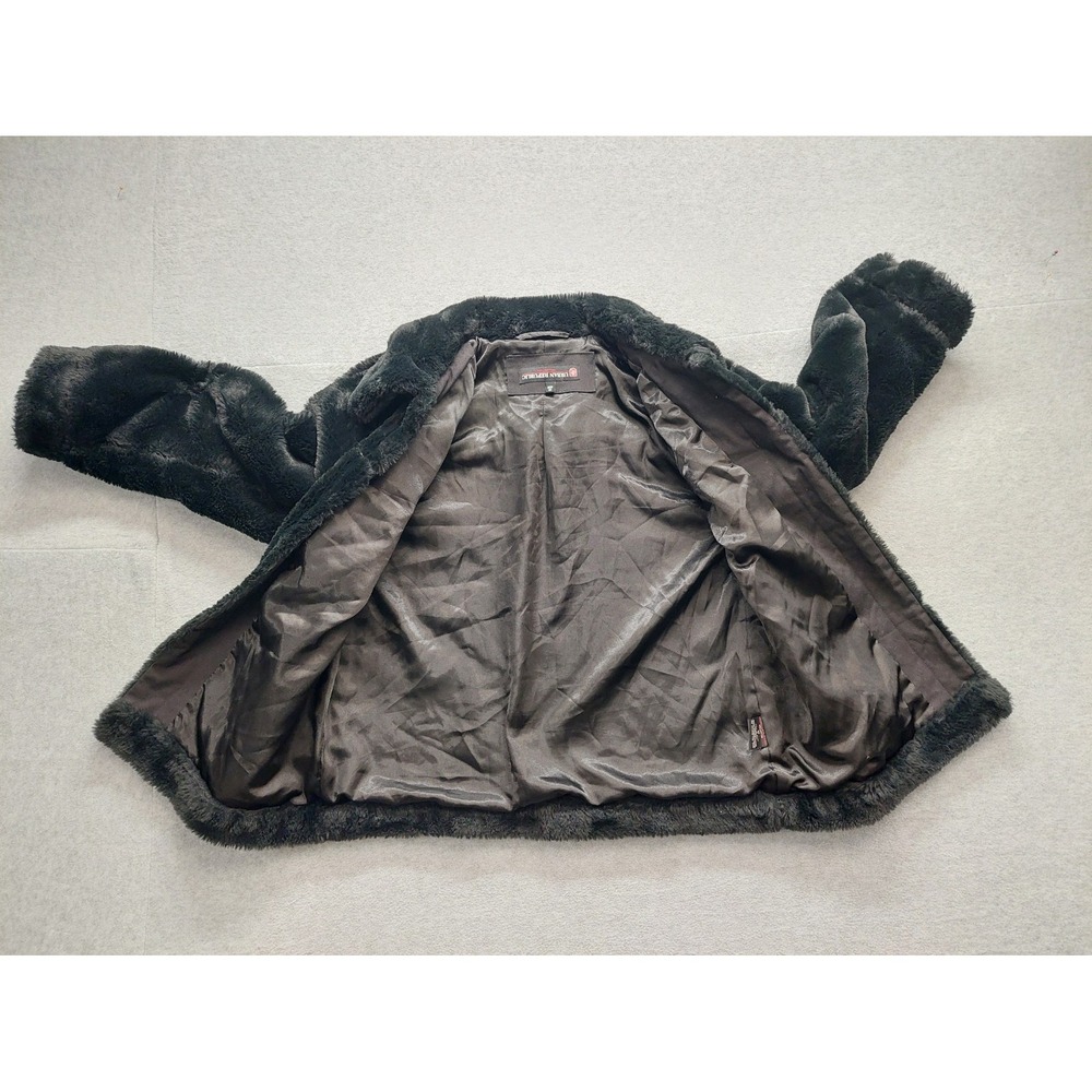 Urban Republic Collection Women Faux Fur Jacket M Black Full Zip Cozy Outdoor - Picture 9 of 15
